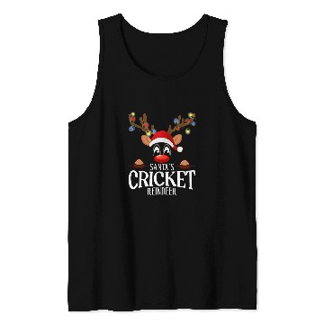 Discover Santas Cricket Reindeer Funny xmass Matching PJS Tank Tops