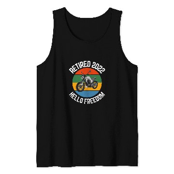 Discover Retired Biker 2Hello Freedom Motorcycle Tank Tops