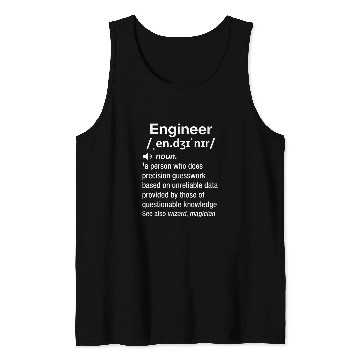 Discover Nerdy Funny Engineer Definition Engineering STEM Math Geek Tank Tops