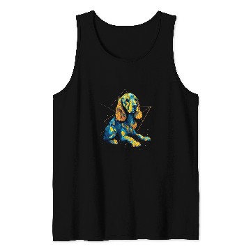Discover Geometric Cocker Spaniel Dog Abstract Animal Arts Pattern 1 Tank Tops