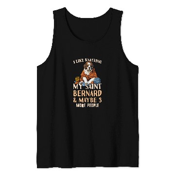 Discover Saint Bernard Mom Outfit Saint Bernard Knitting Tank Tops