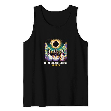 Discover Saint Bernard Dog Howling At Solar Eclipse Tank Tops
