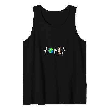 Discover Globe Planet Earth Basenji Heartbeat Dog Lover Tank Tops