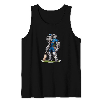 Discover India Elephant Cricket Player Cricketer Tank Tops