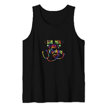 Discover Real Men Date nurses Tie Dye Nursing Couple RN Girlfriend Tank Tops
