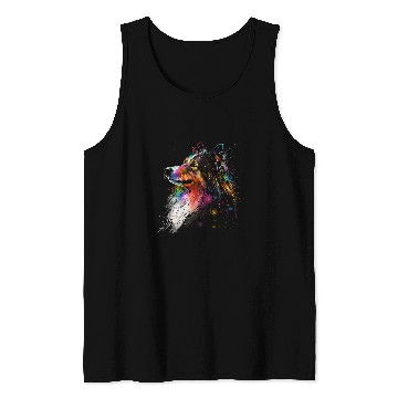 Discover Outer Space Shetland Sheepdog on Galaxy Astronaut Sheltie Tank Tops