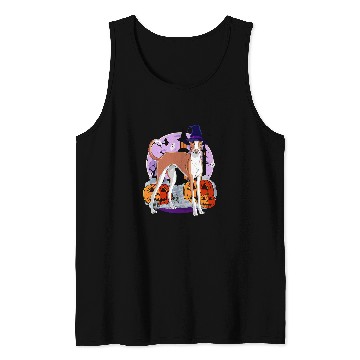 Discover Ibizan Hound Cute Dog Halloween Witch Pumpkin Tank Tops