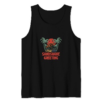 Discover Sandshake Greeting Beach Camping Ocean Camper Friends 2 Tank Tops