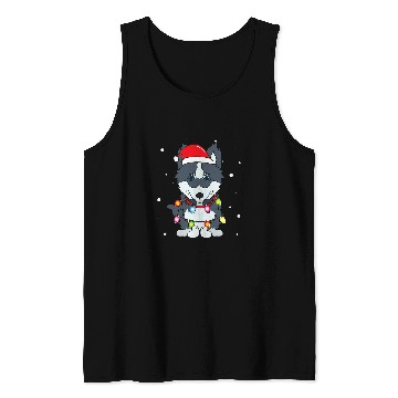 Discover Pomsky Lights Mom Dad Dog Gift Tank Tops