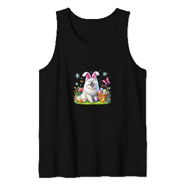 Discover Samoyed dog Easter egg basket tee adorable combo Tank Tops