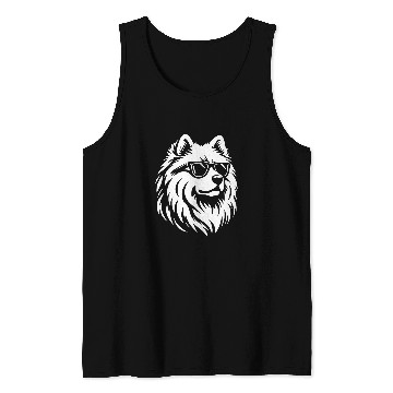Discover Samoyed Sunglasses Dog Graphic Design Tank Tops