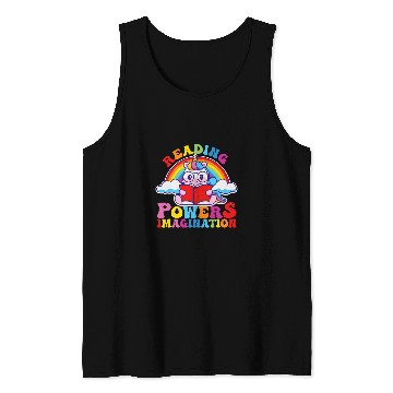 Discover Reading Powers Imagination Cute Teacher Librarian Book Lover 24 Tank Tops