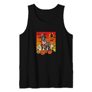 Discover pitbull dog witch scary pumpkin halloween spooky boo Tank Tops