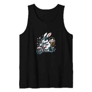 Discover Motorcycle Bunny Easter Biker Eggs Tank Tops