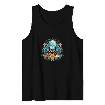 Discover Poodle Dog with Flowers Tank Tops