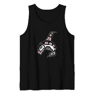Discover Red Black White Haida Whale Native Art Tank Tops