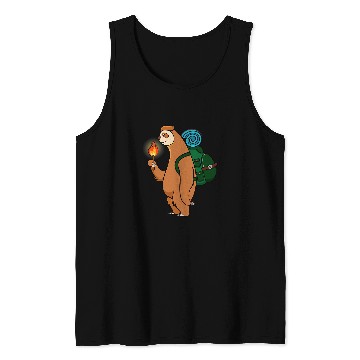 Discover Sloth Camping Wildlife Hiking Mountains Tank Tops