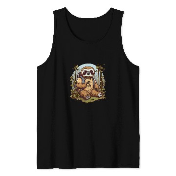 Discover Sloth Hiking And Camping Design Tank Tops