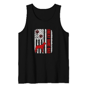 Discover Dog Great Dane Dad American Flag Gift T-Shirt Tank Tops