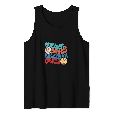 Discover summer nights and ballpark lights baseball softball game day Tank Tops