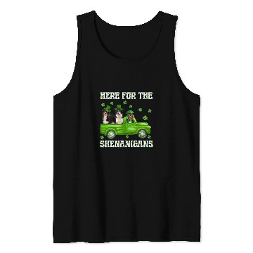 Discover Here For The Shenanigans Australian Shepherd St Patricks Tank Tops