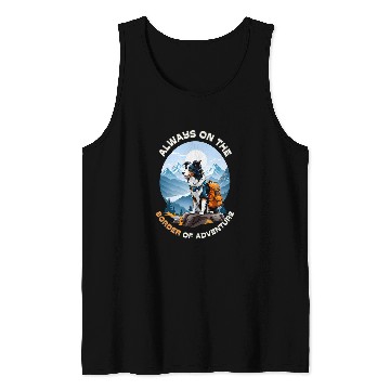Discover Hiking Dog Border Collie Adventure Mountain Explorer Tank Tops