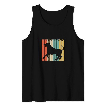 Discover Rhodesian Ridgeback Retro 1970s Dog Silhouette Tank Tops
