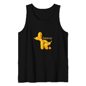 Discover Oops Pop Art Balloon Dog Pooping Tank Tops