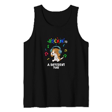 Discover Rockin to a Different Tune Autism Warrior 23 Tank Tops