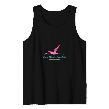 Discover Key West Florida Art Deco Flamingo Design Tank Tops