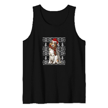 Discover Santa Hat xmass Australian Shepherd Ugly Christmas Tank Tops