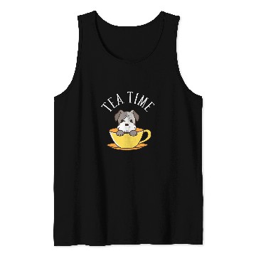 Discover Schnauzer Tea Time Funny Dog Beverage Tank Tops