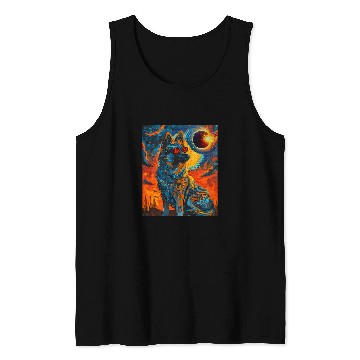 Discover Total Solar Eclipse Norwegian Elkhound Dog Tank Tops