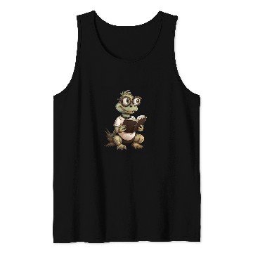 Discover Lizard Reading Book Funny Bookworm Reader Read Librarian 21 Tank Tops