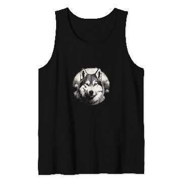 Discover Siberian Husky Full Moon Dog Lovers Tank Tops