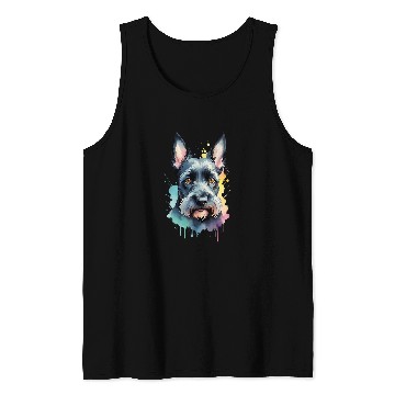 Discover Schnauzer Portrait Dynamic Splash Unleash Joy Tank Tops