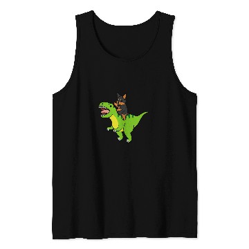 Discover Miniature Pinscher Riding TRexs Dinosaur Dog Tank Tops