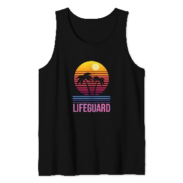 Discover Lifeguard Retro Palm Tree Swimming Beach Summer Tank Tops