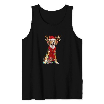 Discover Santa Beagle reindeer Light Christmas Tank Tops