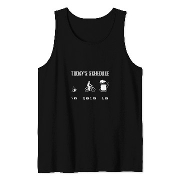 Discover Mens Todays Schedule Coffee Biking Exercise Beer Relax Outdoors Tank Tops