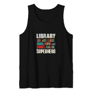 Discover Library Superhero I Librarian Tank Tops