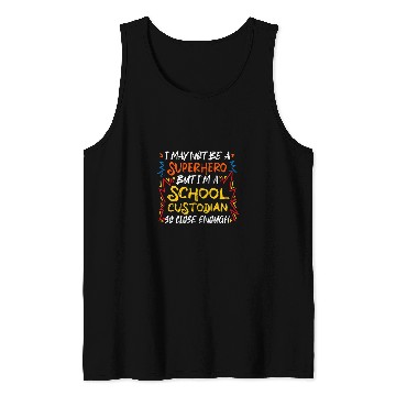 Discover School Custodian Superhero Janitor Tank Tops
