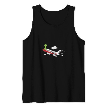 Discover Airplane Pilot Dinosaur On An Airplane Tank Tops