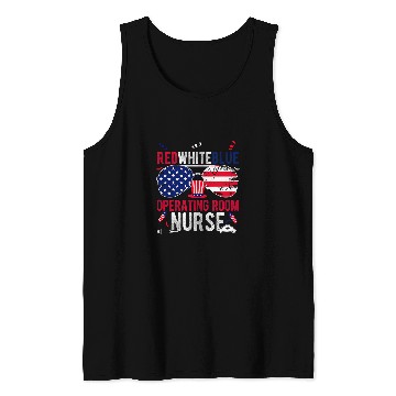 Discover RED WHITE BLUE OPERATING ROOM nurses Patriotic nurses Top Fan Tank Tops