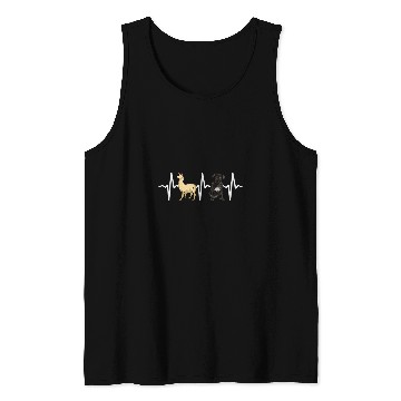 Discover Llama Cane Corso Heartbeat Dog Lover Tank Tops