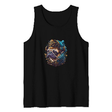 Discover Steampunk Pug Dog Aesthetic Vaporwave Dog Design Tank Tops