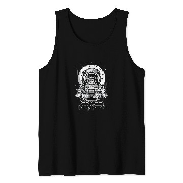 Discover Monkey In Space Moon Mars Astronaut Cosmic Galaxy Tank Tops