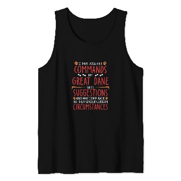 Discover Dog Great Dane Commands T-Shirt Tank Tops
