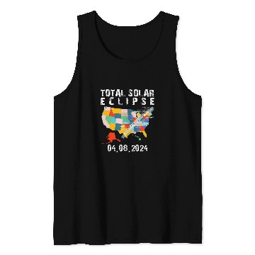Discover Total Solar Eclipse 2024 Map North America Astronomy Tank Tops