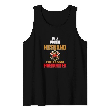 Discover Proud Firefighter Husband Active Tank Tops